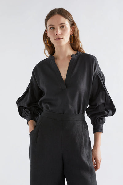 Vassa Linen Top | Black - SALE!! Was $259 now $169
