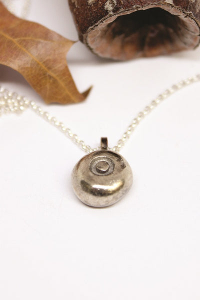 Silver Hand Formed Pebble Pendant - #78