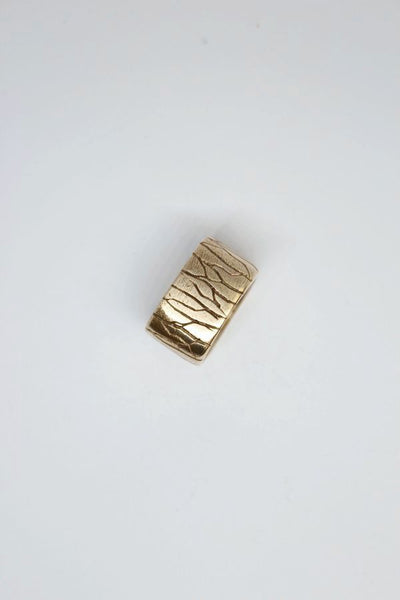 Bronze  Wide Square, Carved Ring - #14