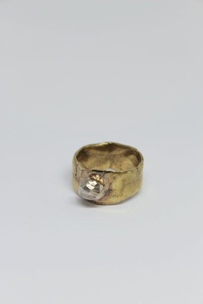 Brass + Silver Rock Ring - #89
