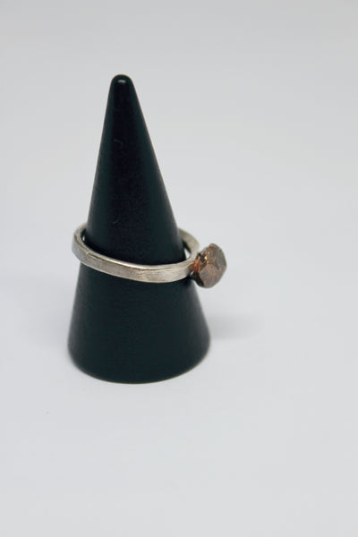 Silver + Bronze Rock Ring - #86