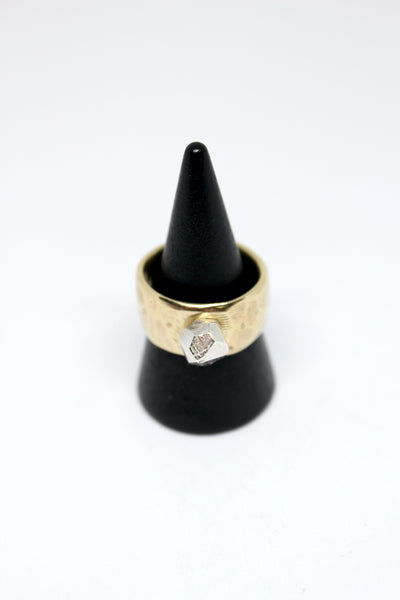 Brass + Silver Rock Ring - #177