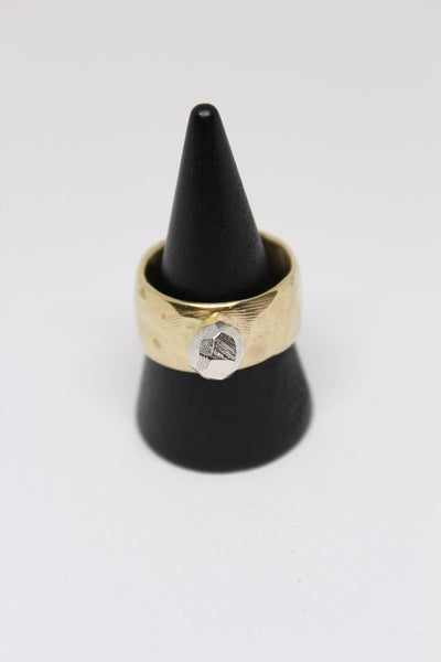 Brass + Silver Rock Ring - #181