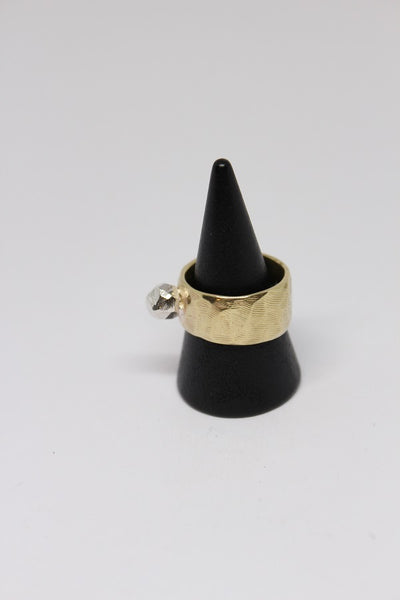 Brass + Silver Rock Ring - #181