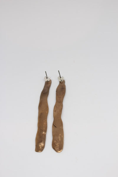 Bronze Hand Formed Stud Earrings- #67
