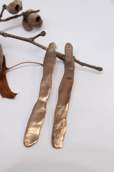 Bronze Hand Formed Stud Earrings- #67