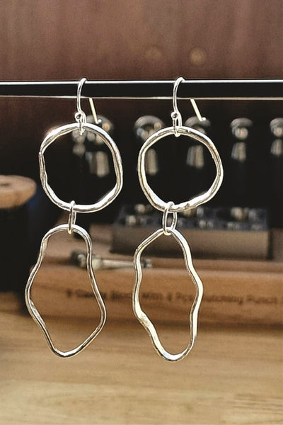 Sterling Silver, Hand Formed Loop Earrings - #68