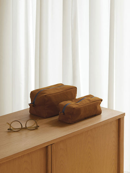 Marlo Contrast Wash Bag | Masala/Lupin | Small