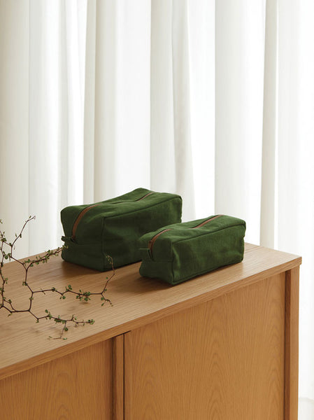 Marlo Contrast Wash Bag | Spirulina/Masala | Large