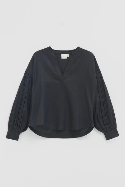Vassa Linen Top | Black - SALE!! Was $259 now $169